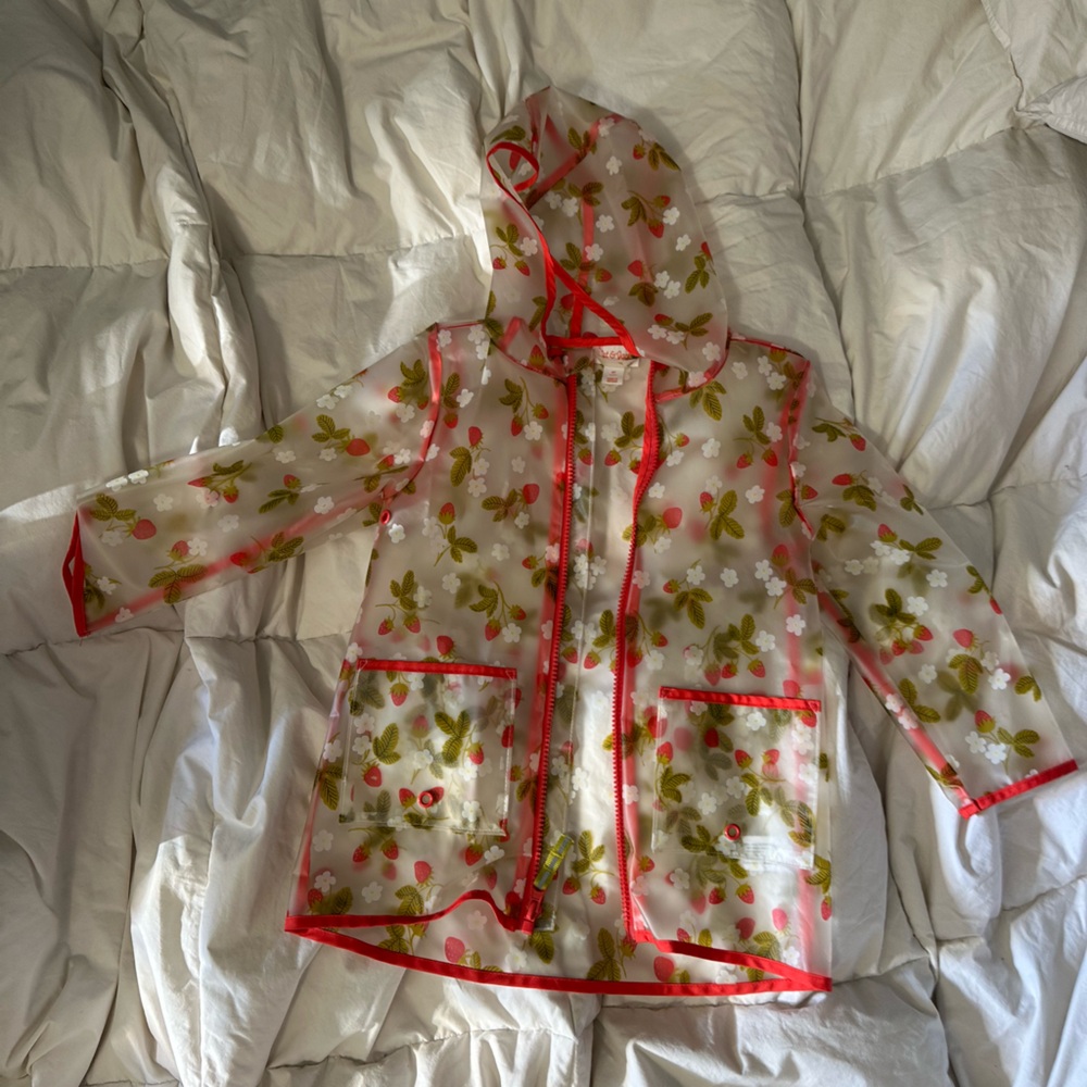 Cat & Jack Floral Sheer Robe with Red Trim